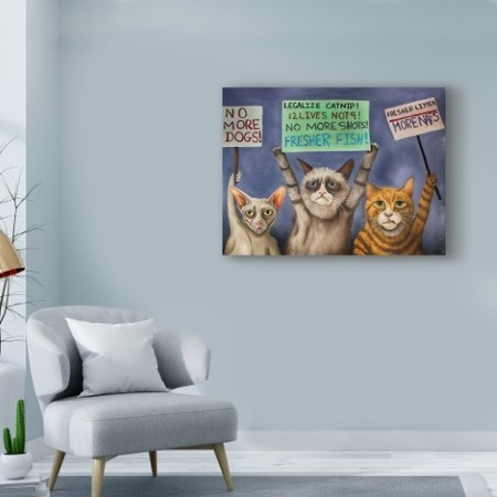 Trademark Fine Art Leah Saulnier 'Cats On Strike' Canvas Art, 14x19 ALI42055-C1419GG
